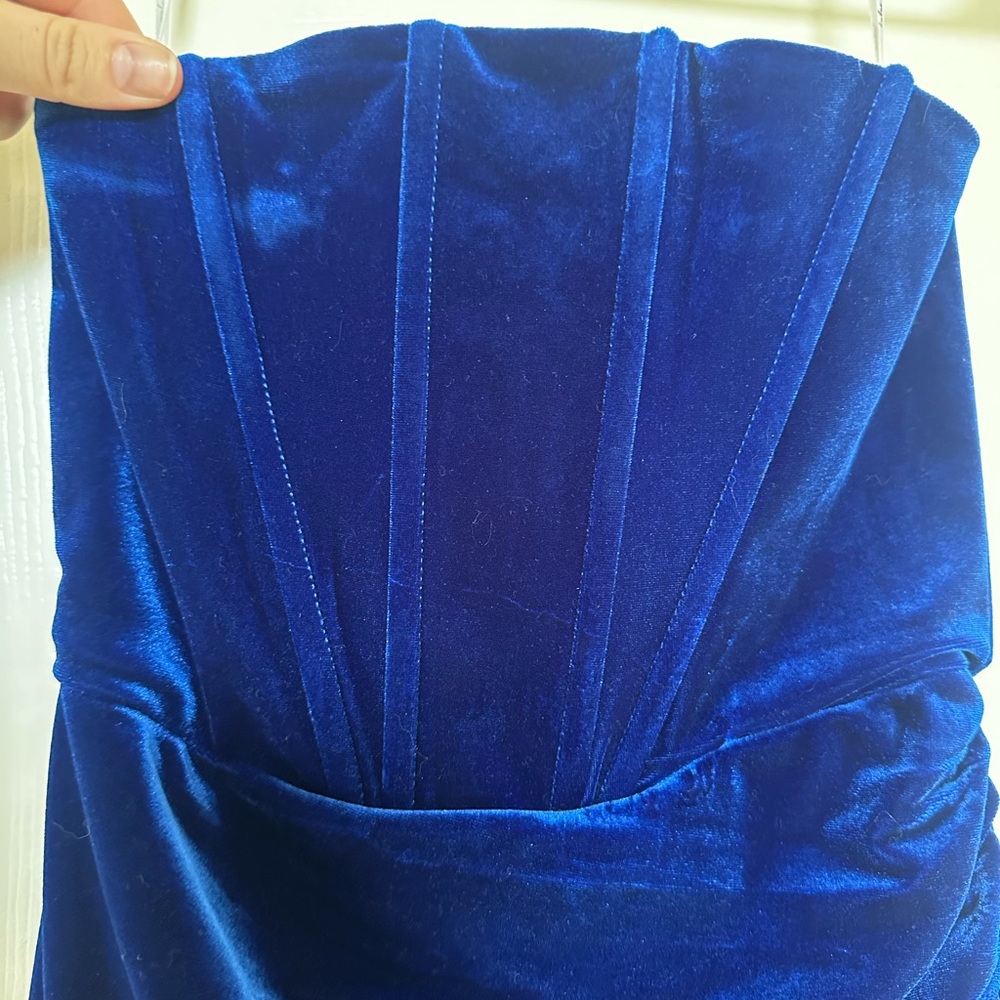 Lulu's Royal Blue Velvet Dress